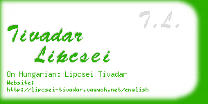 tivadar lipcsei business card